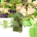 Prehnite Towers Free form with Point & 2 Sides Polished