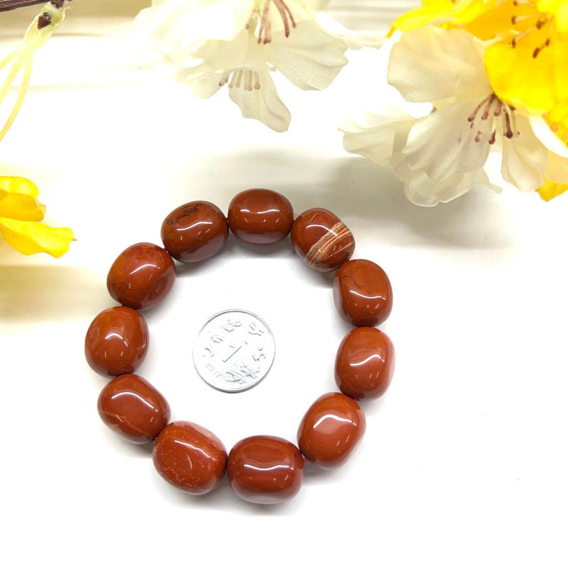 Buy VASTU BY DIVINITI Red Jasper Bracelet With Natural Dried Flower Resin  Pendant | Reiki | Numerology | Spiritual | Crystal | Semi-Precious |  Healing | Meditation | Men & Women |