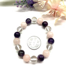 Amethyst, Rose Quartz and Clear Quartz Bracelet (Love and Calm)