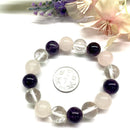 Amethyst, Rose Quartz and Clear Quartz Bracelet (Love and Calm)