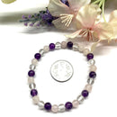 Amethyst, Rose Quartz and Clear Quartz Bracelet (Love and Calm)