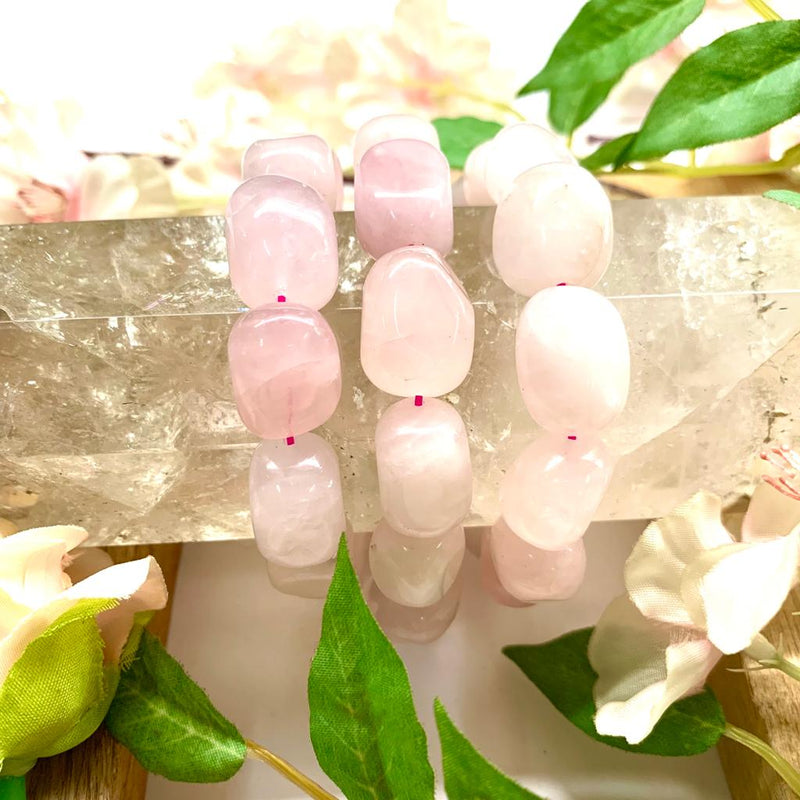 Rose Quartz Tumbled Stone Bracelet (Love &Harmony)