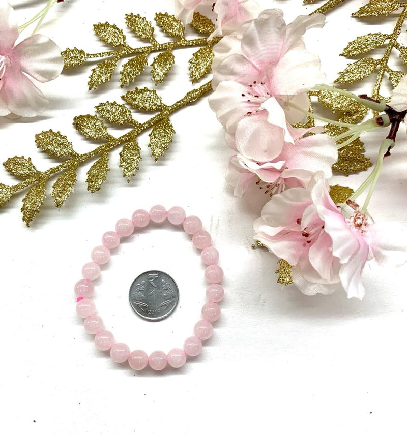 Niceer Natural Pink Rose Crystal Stone Bracelet Women India | Ubuy