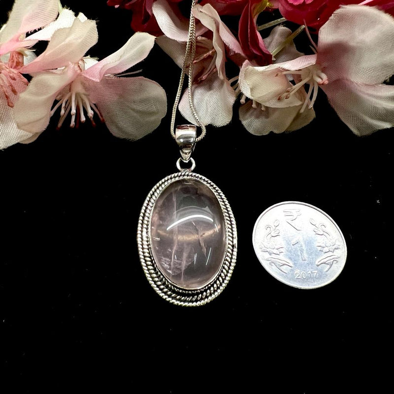 Rose Quartz Pendants in Silver Premium Collection (Love, Romance, Relationships)