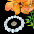 Selenite Round Bead Bracelet (Aura Cleansing)