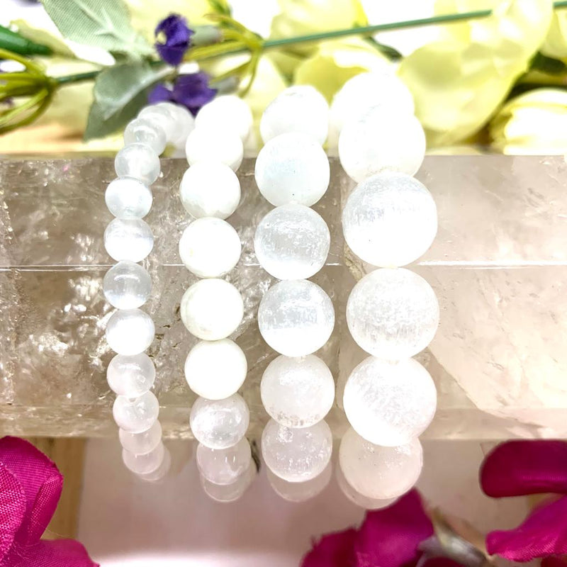 Buy online best quality 8mm Selenite Crystal Bracelet at  magizhhandicrafts.com