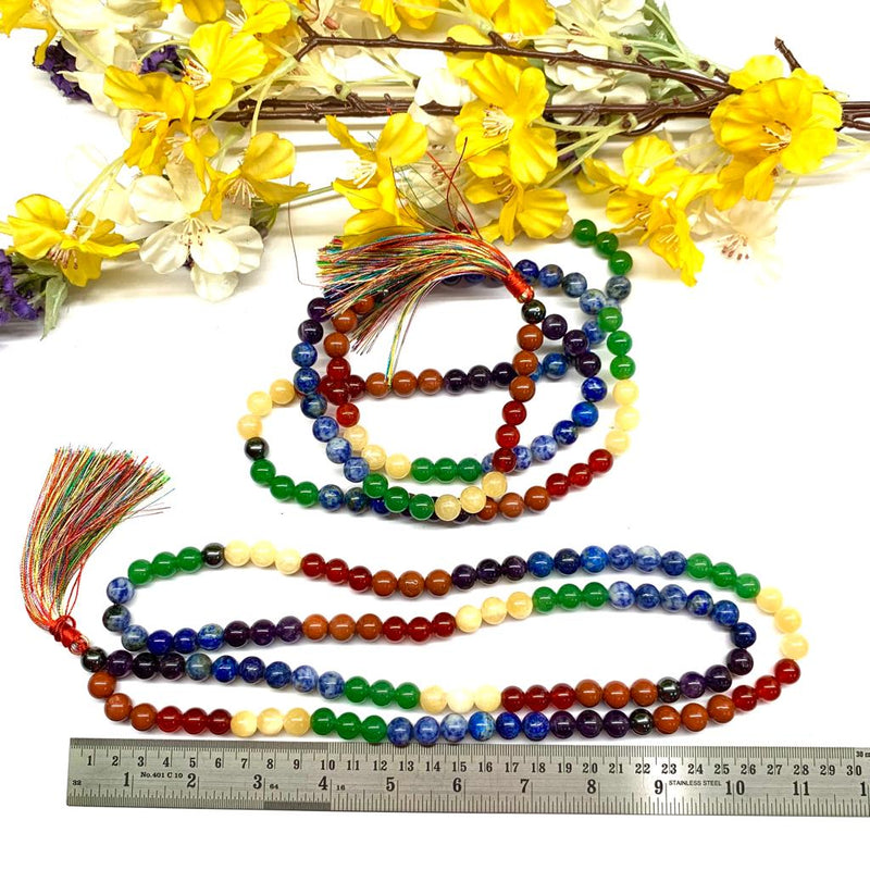 Seven Chakra Round Beads Jaap Mala (Balance)