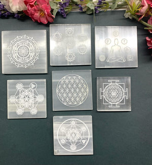 Selenite Small Charging Plates (3 to 3.25 inches)