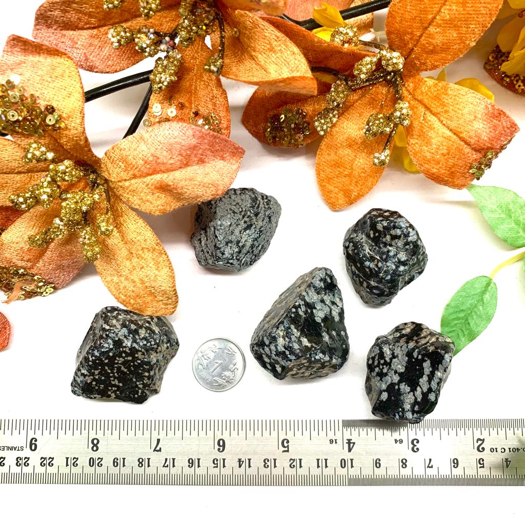 Snowflake Obsidian Rough to Release Energy Blocks buy crystals online