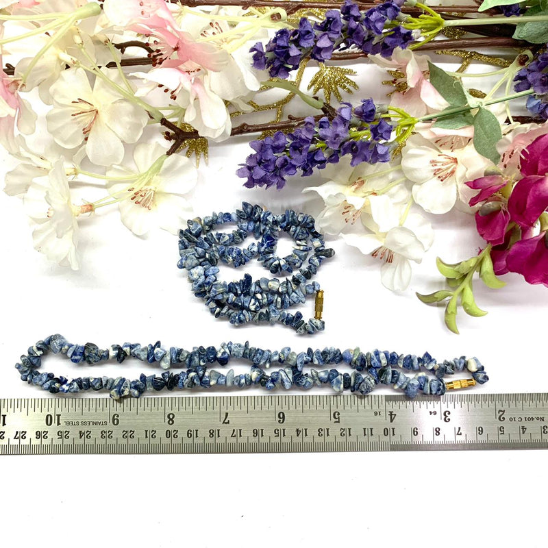 Sodalite 6mm Uncut Beads /Chips Necklace (Creative Expression)