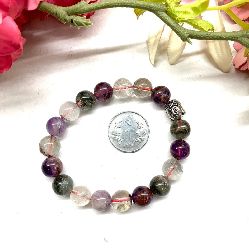 Super Seven Round Bead Bracelet (Psychic gifts and Healing)