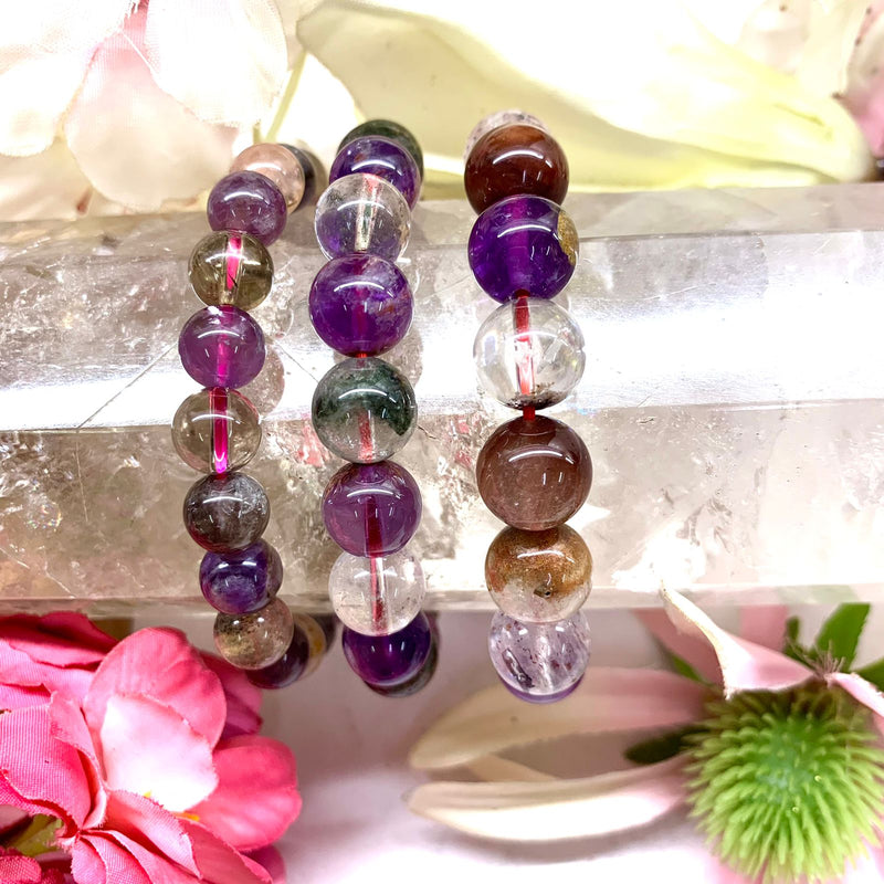 Super Seven Round Bead Bracelet (Psychic gifts and Healing)