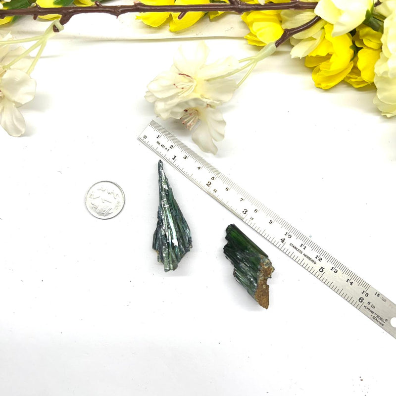 Vivianite Rough Points and Clusters (heart healing with fairies)