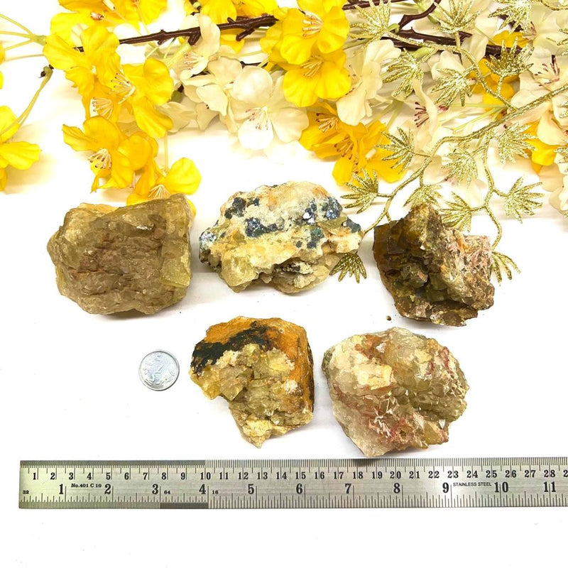 Yellow Fluorite Clusters from Morocco